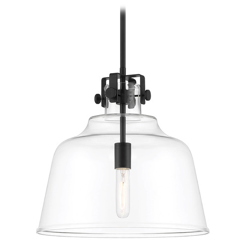 Designers Fountain Porter Matte Black Pendant Light with Bowl / Dome Shade