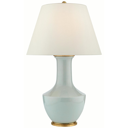 Visual Comfort Signature Collection Lambay Table Ice Blue Porcelain Table Lamp with Empire Shade