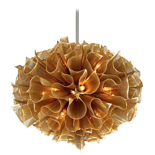 Corbett Lighting Pulse Gold Leaf Chandelier