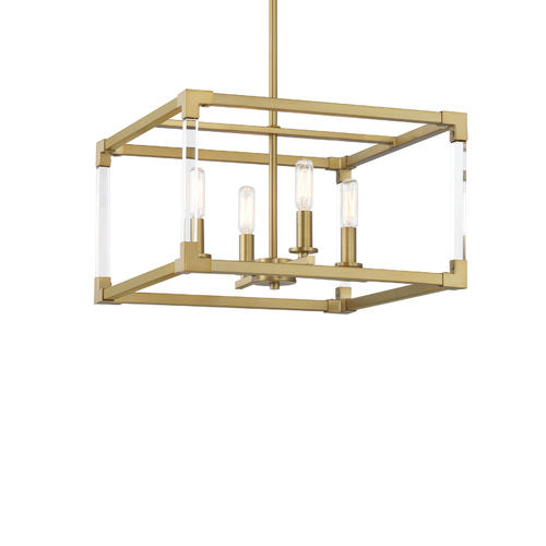 Oro District 4-Light Pendant in Soft Brass by Minka Lavery