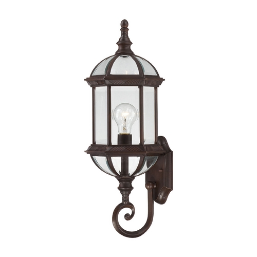 Outdoor Wall Light with Clear Glass in Rustic Bronze by Nuvo Lighting