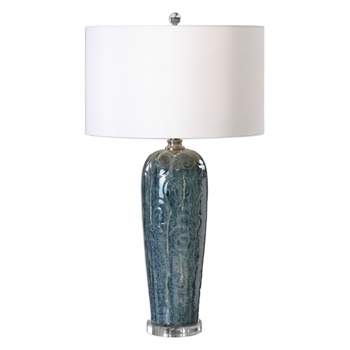 Maira Blue Ceramic Table Lamp by Uttermost Lighting