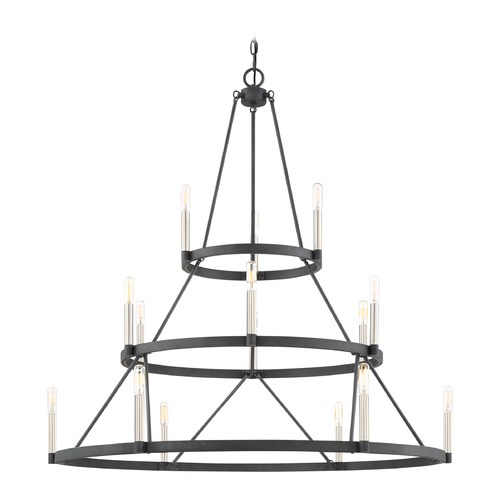 Quoizel Lighting Doran 40.25-Inch Wide Chandelier in Mottled Black by Quoizel Lighting DOR5015MB