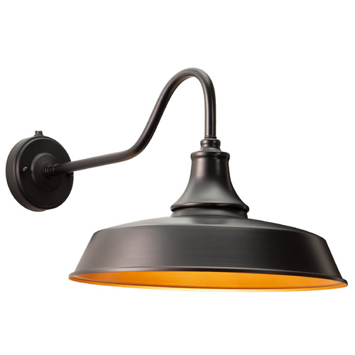 Vaxcel Lighting Dorado Dark Bronze & Light Gold Barn Light