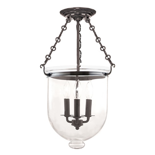 Hudson Valley Lighting Hampton Historic Nickel Semi-Flush Mount by Hudson Valley Lighting 253-HN-C1