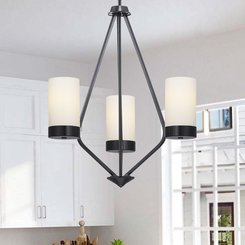 Progress Lighting Elevate Black 3-Light Chandelier by Progress Lighting P400021-031