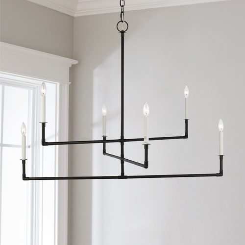 Chapman & Meyers Bayview 44-Inch Aged Iron Chandelier by Visual Comfort Studio