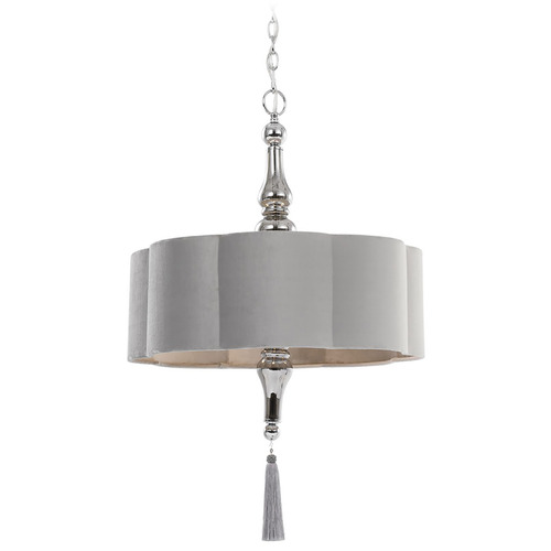 Uttermost Lighting The Uttermost Company Helena Chrome Pendant Light with Fluted Shade 21551