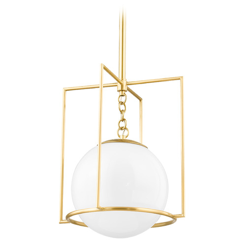 Mitzi by Hudson Valley Mitzi Tessa Small Aged Brass Double Glass Pendant H648701S-AGB