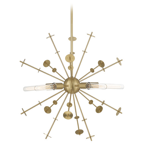 Meridian 26-Inch Modern Pendant in Natural Brass by Meridian M7027NB