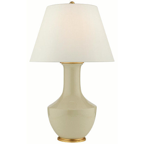 Visual Comfort Signature Collection Lambay Table Coconut Porcelain Table Lamp with Empire Shade