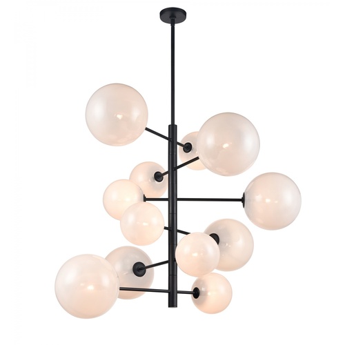 Delilah 43-Inch Wide Chandelier in Black & White by Avenue Lighting