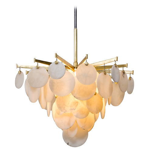 Corbett Lighting Serenity Gold Leaf & Polished Stainless LED Pendant Light