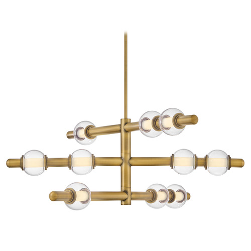 Hinkley Saxon Lacquered Brass LED Chandelier