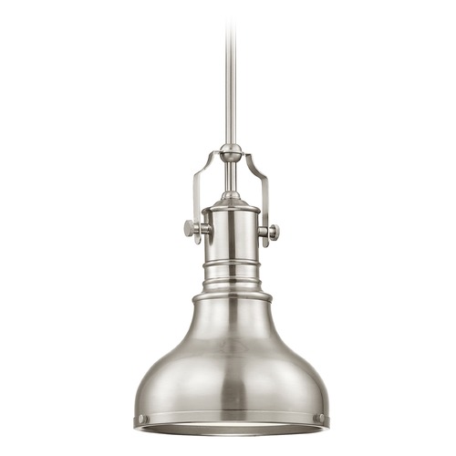 Design Classics Lighting Farmhouse Metal Mini-Pendant Satin Nickel 8.63-Inch Wide 1765-09 SH1778-09 R1778-09