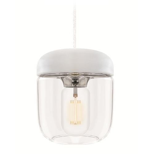 UMAGE Mid-Century Modern LED Plug-In Swag Pendant Light White Acorn by UMAGE 2104_4009_4040