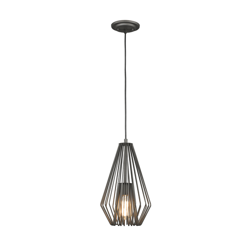 Z-Lite Z-Lite Quintus Bronze Pendant Light with Abstract Shade 442MP-BRZ