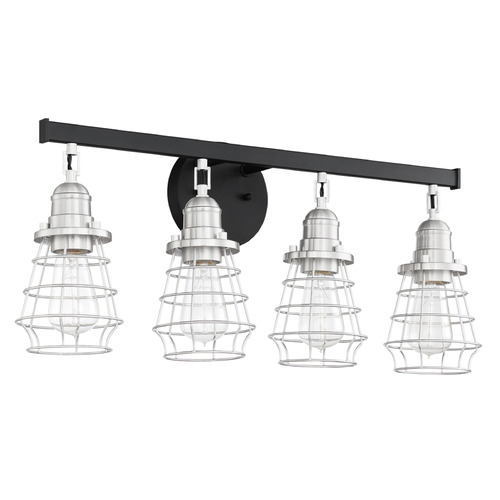 Thatcher Flat Black & Brushed Polished Nickel Bathroom Light by Craftmade Lighting