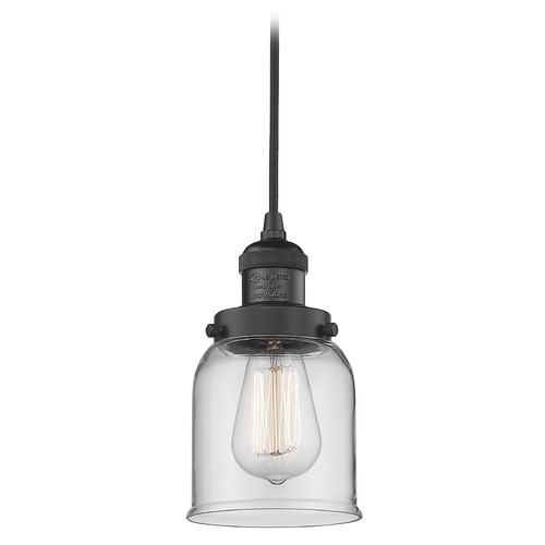 Innovations Lighting Innovations Lighting Small Bell Matte Black Mini-Pendant Light with Bell Shade 201C-BK-G52