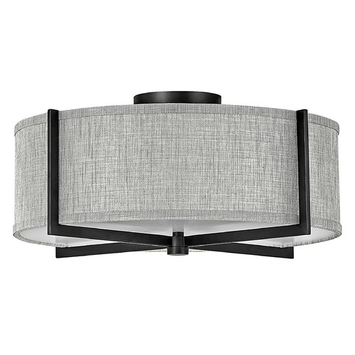 Hinkley Axis Medium Semi-Flush in Black & Heathered Gray by Hinkley Lighting 41707BK