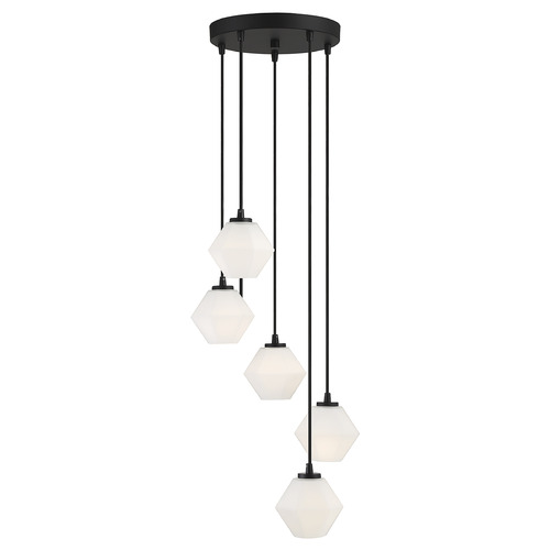 5-Light Chandelier in Matte Black by Meridian