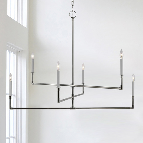 Chapman & Meyers 44-Inch Bayview Polished Nickel Chandelier by Visual Comfort Studio