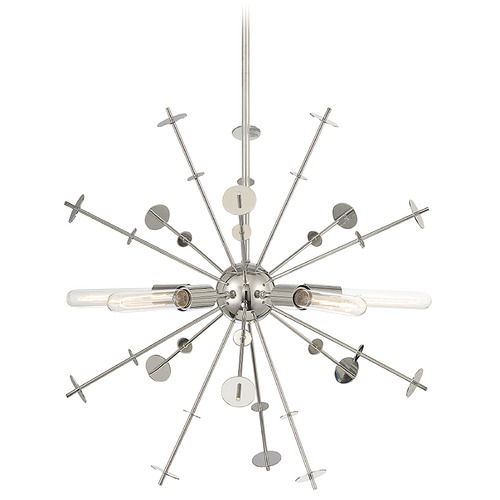 Meridian 26-Inch Modern Pendant in Polished Nickel by Meridian M7027PN