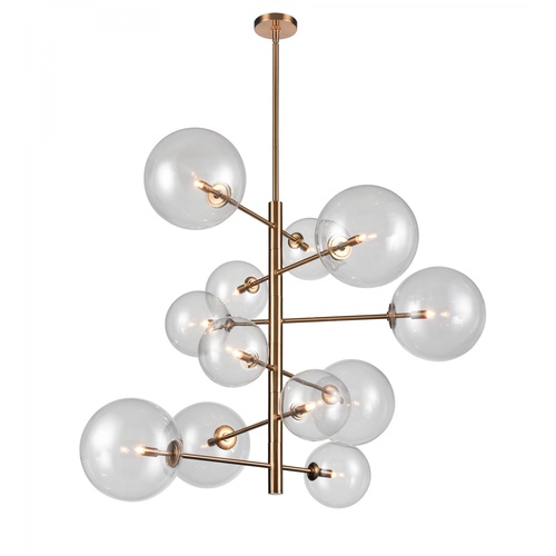 Delilah 43-Inch Wide Chandelier in Aged Brass by Avenue Lighting