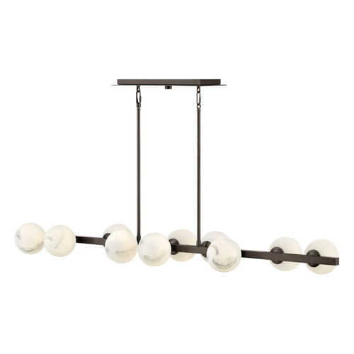 Selene 10-Light Linear Chandelier in Black Oxide by Fredrick Ramond