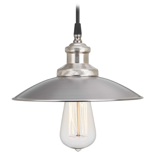Progress Lighting Progress Lighting Archives Antique Nickel Mini-Pendant Light with Coolie Shade P5161-81