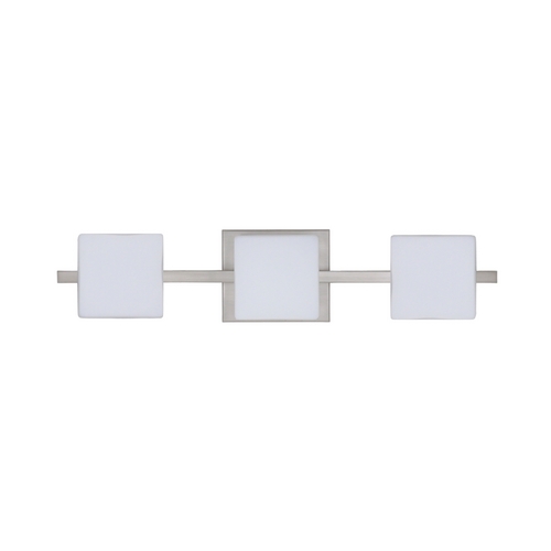 Besa Lighting Modern Bathroom Light White Glass Satin Nickel by Besa Lighting 3WS-773507-SN