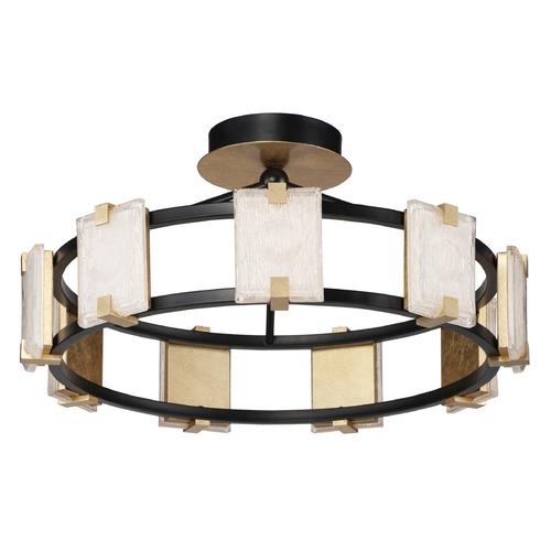 Radiant Black & Gold Leaf LED Semi-Flush Mount by Maxim Lighting