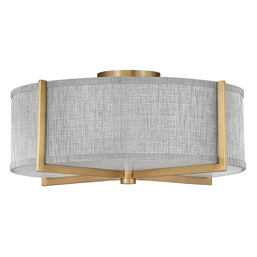 Axis Medium Semi-Flush in Brass & Heathered Gray by Hinkley Lighting