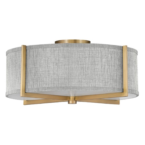 Hinkley Axis Medium Semi-Flush in Brass & Heathered Gray by Hinkley Lighting 41707HB