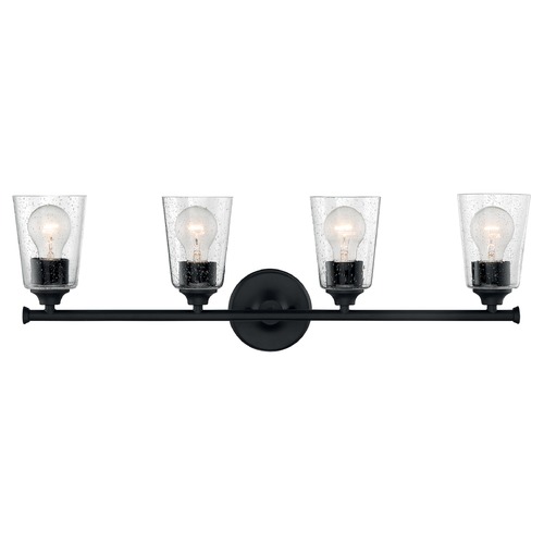 Bransel Matte Black Bathroom Light by Satco Lighting