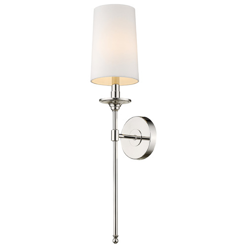 Z-Lite Emily Polished Nickel Sconce by Z-Lite 807-1S-PN