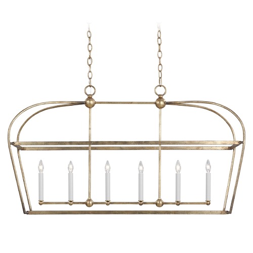 Chapman & Meyers Stonington 6-Light Linear Lantern Antique Gild by Visual Comfort Studio