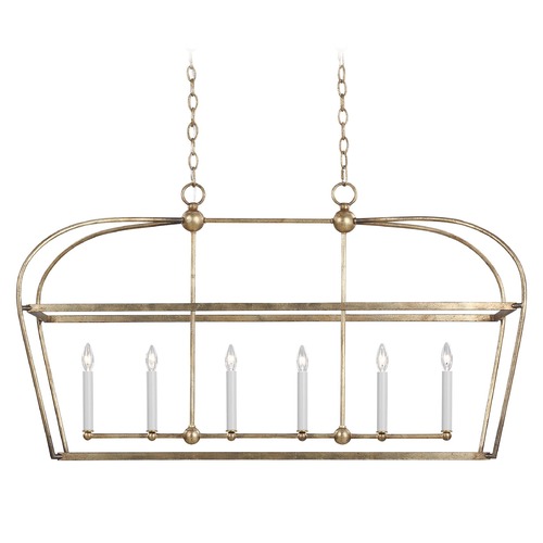 Visual Comfort Studio Collection Chapman & Meyers Stonington 6-Light Linear Lantern Antique Gild by Visual Comfort Studio CC1216ADB