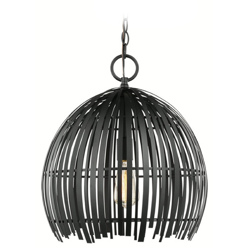 Visual Comfort Studio Collection Hanalei Midnight Black Pendant Light with Bowl / Dome Shade
