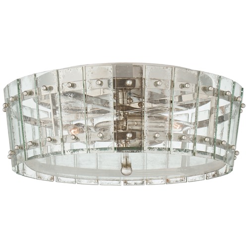 Visual Comfort Signature Collection Carrier & Company Cadence Flush Mount in Nickel by Visual Comfort Signature S4651PNAM