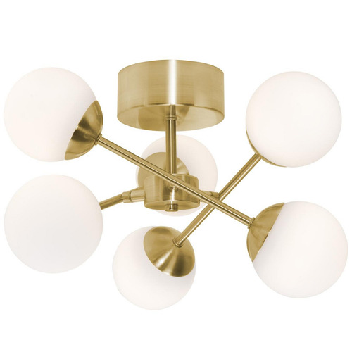 Afx Lighting Pearl Satin Brass LED Semi-Flushmount Light