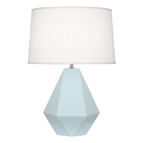 Delta Table Lamp in Baby Blue & Polished Nickel by Robert Abbey