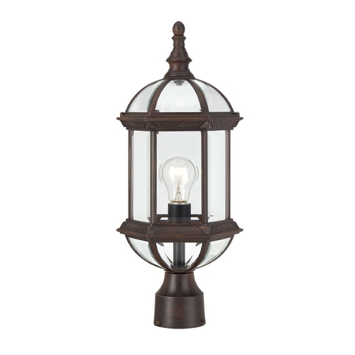 Nuvo Lighting Post Light with Clear Glass in Rustic Bronze by Nuvo Lighting 60/4975