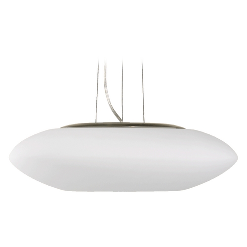Satin Nickel Pendant with Oblong Shade by Quorum Lighting
