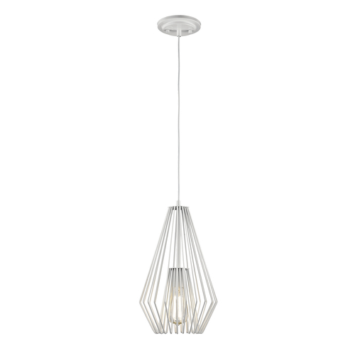 Z-Lite Z-Lite Quintus Gloss White Pendant Light with Abstract Shade 442MP-WH
