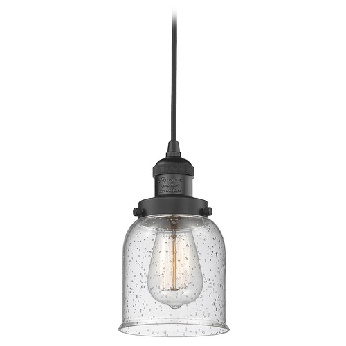 Innovations Lighting Innovations Lighting Small Bell Matte Black Mini-Pendant Light with Bell Shade 201C-BK-G54