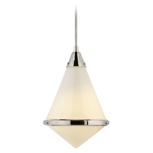 Visual Comfort Signature Collection Thomas OBrien Gale Pendant in Polished Nickel by Visual Comfort Signature TOB5156PNWG