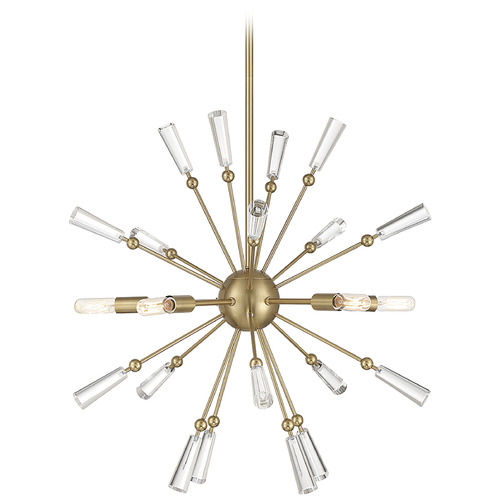 Meridian 26-Inch Modern Pendant in Natural Brass by Meridian M7028NB