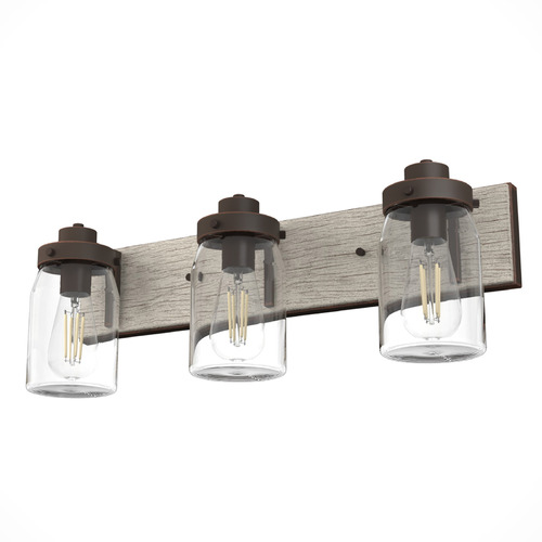 Hunter Fan Company Devon Park Onyx Bengal & Barnwood Bathroom Light