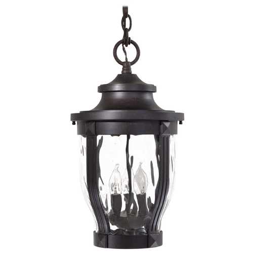 Outdoor Hanging Light with Clear Glass in Corona Bronze by Minka Lavery